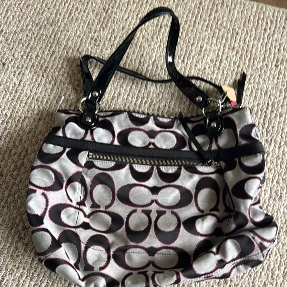 Stylish Black and Gray Patterned Women's Bag